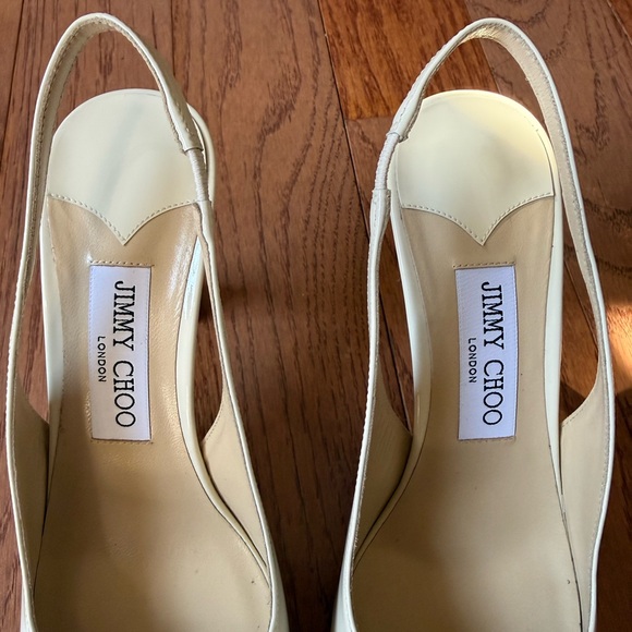 Jimmy Choo Ivory Slingback Heels - Picture 3 of 10